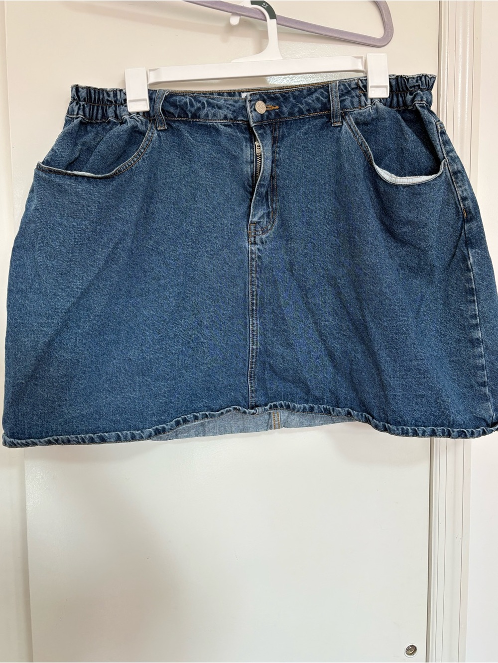 Shiny by Nature - Denim mini skirt - 2X